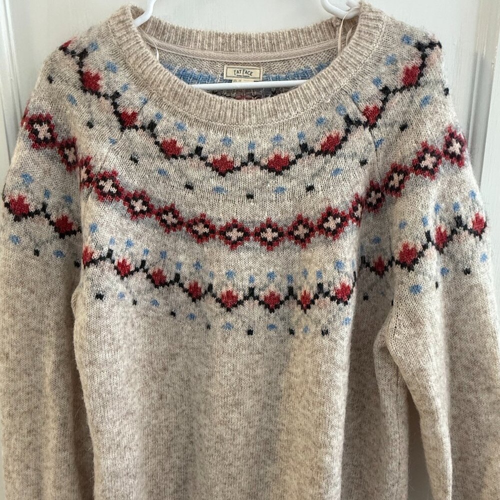 Fat Face UK Fair Isle alpaca blend sweater XL